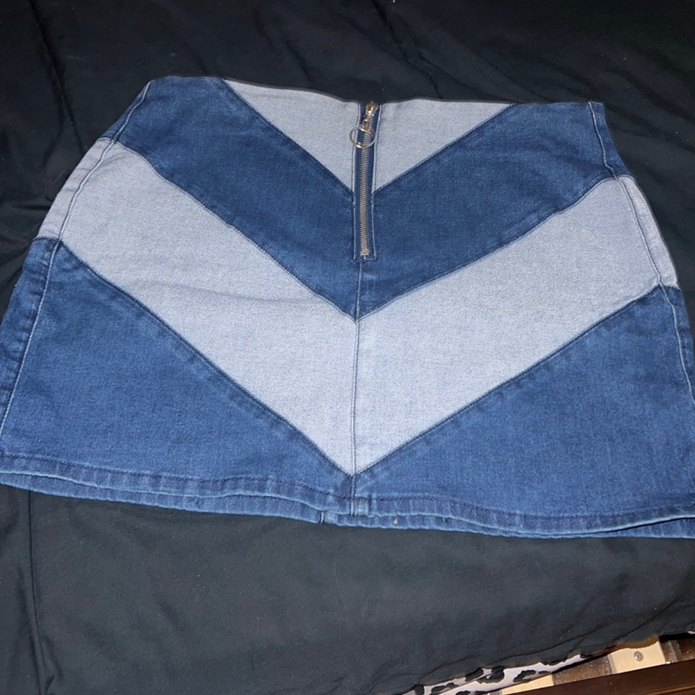 Two Toned Denim Skirt